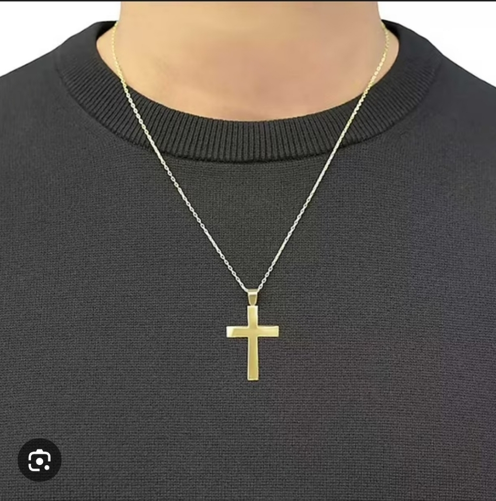 Gold Cross Pendant .